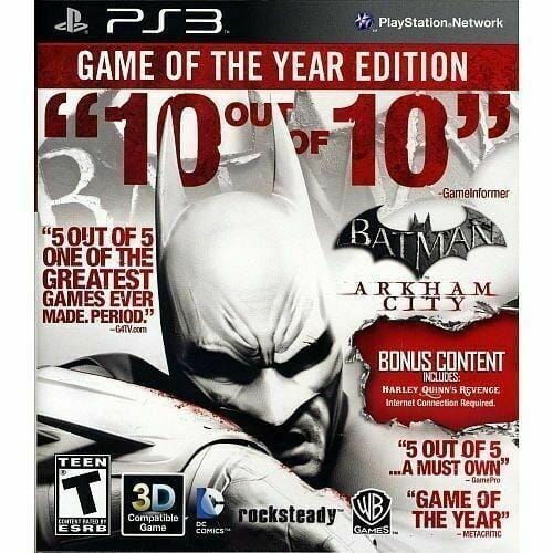 Batman: Arkham City - Game of the Year Edition (R1) (Complete In Box- Like New) - PS3 Video Game Software Warner Bros.