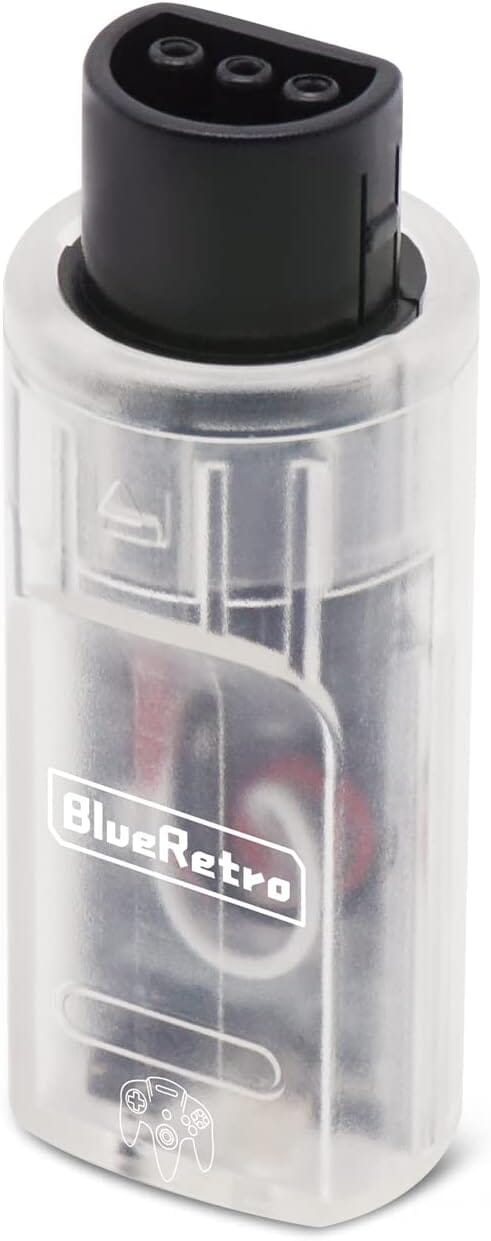 BlueRetro Wireless Game Controller Adapter for Nintendo 64 - for One Controller (Transparent White) Game Controller Accessories BlueRetro