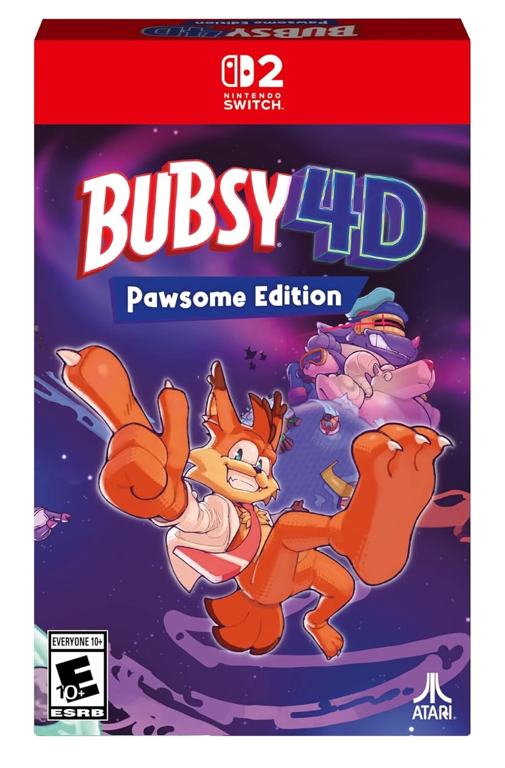 Bubsy 4D Pawsome Edition (R1) - Nintendo Switch 2 Video Game Software Atari