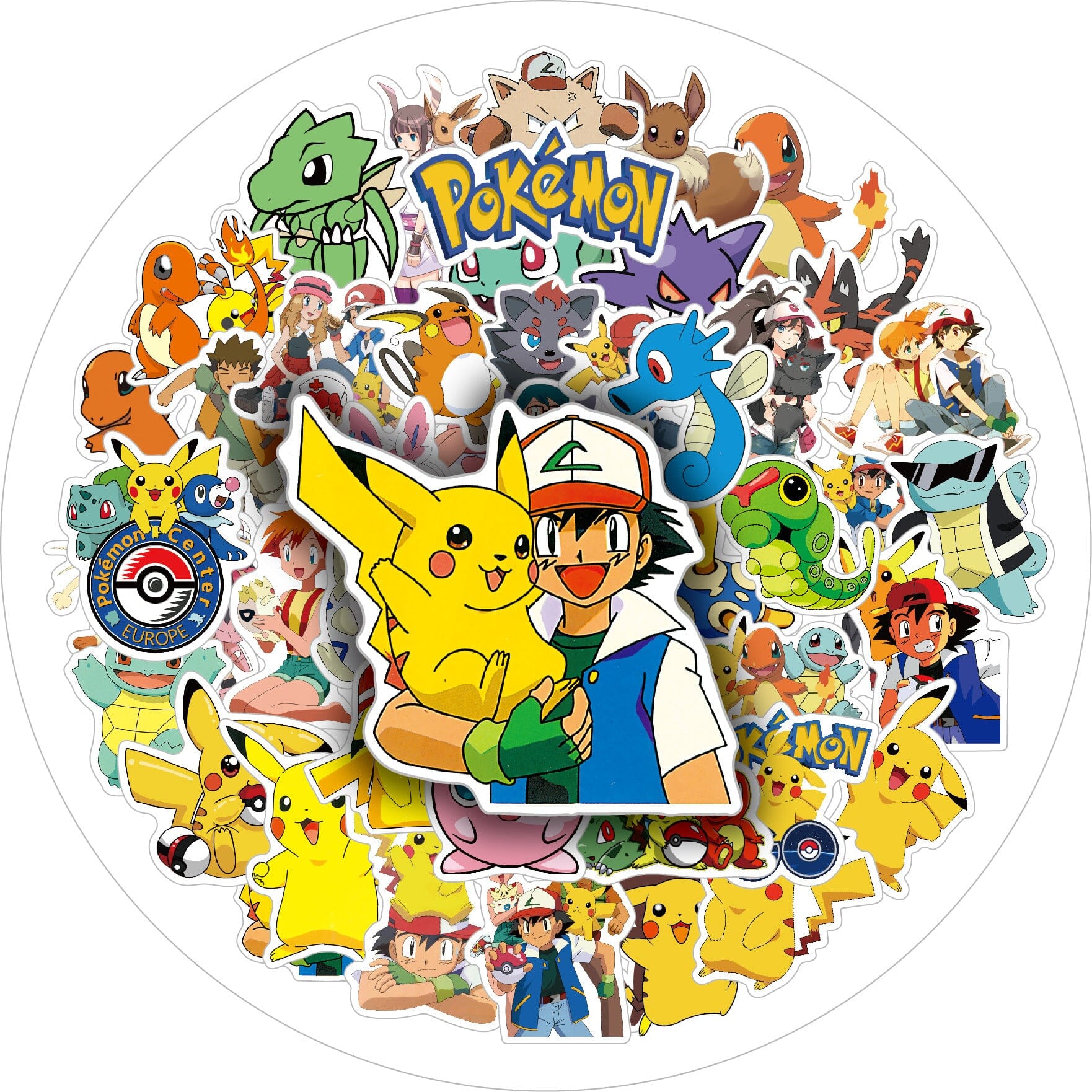 Classic Pokémon Stickers 50 Pieces (1 Pack) Decorative Stickers Retro Games
