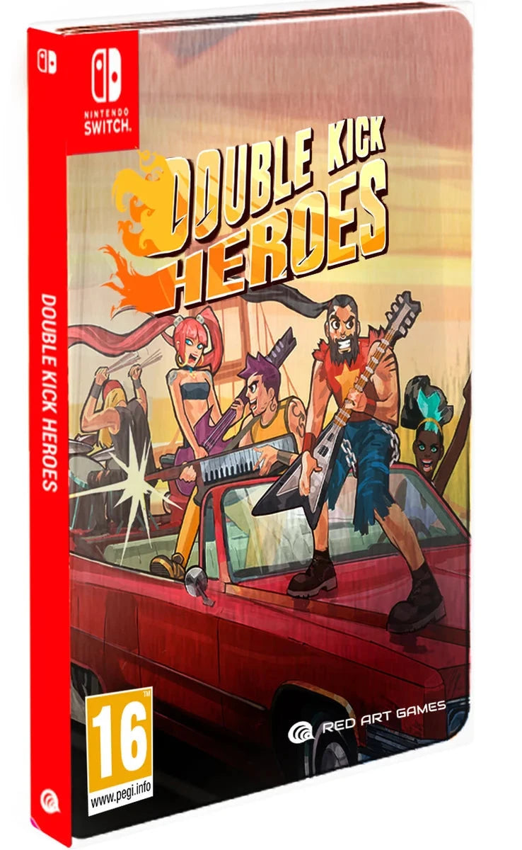 Double Kick Heroes (Steel Book Edition) (R2) - Nintendo Switch Video Game Software Red Art Games