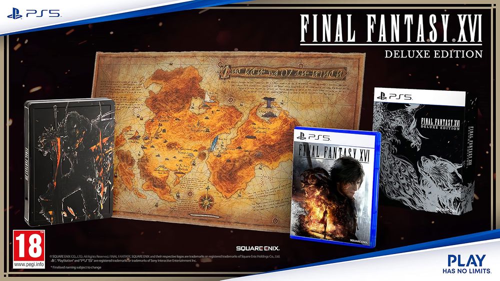 Final Fantasy XVI (Deluxe Edition - SteelBook) (R2) - PS5 Video Game Software Square Enix