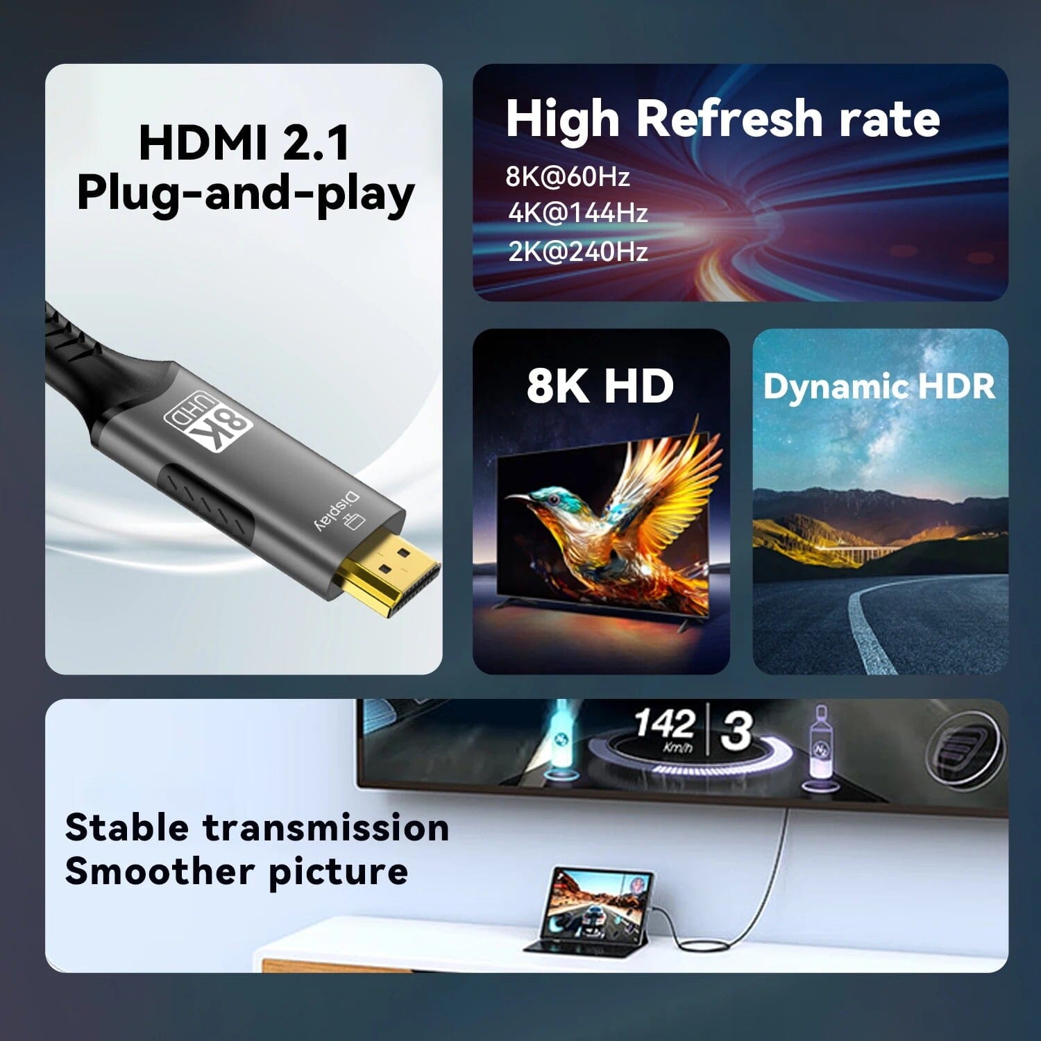 Fobro Type-C to HDMI 4k 60Hz - 2 Meters Electronics Fobro