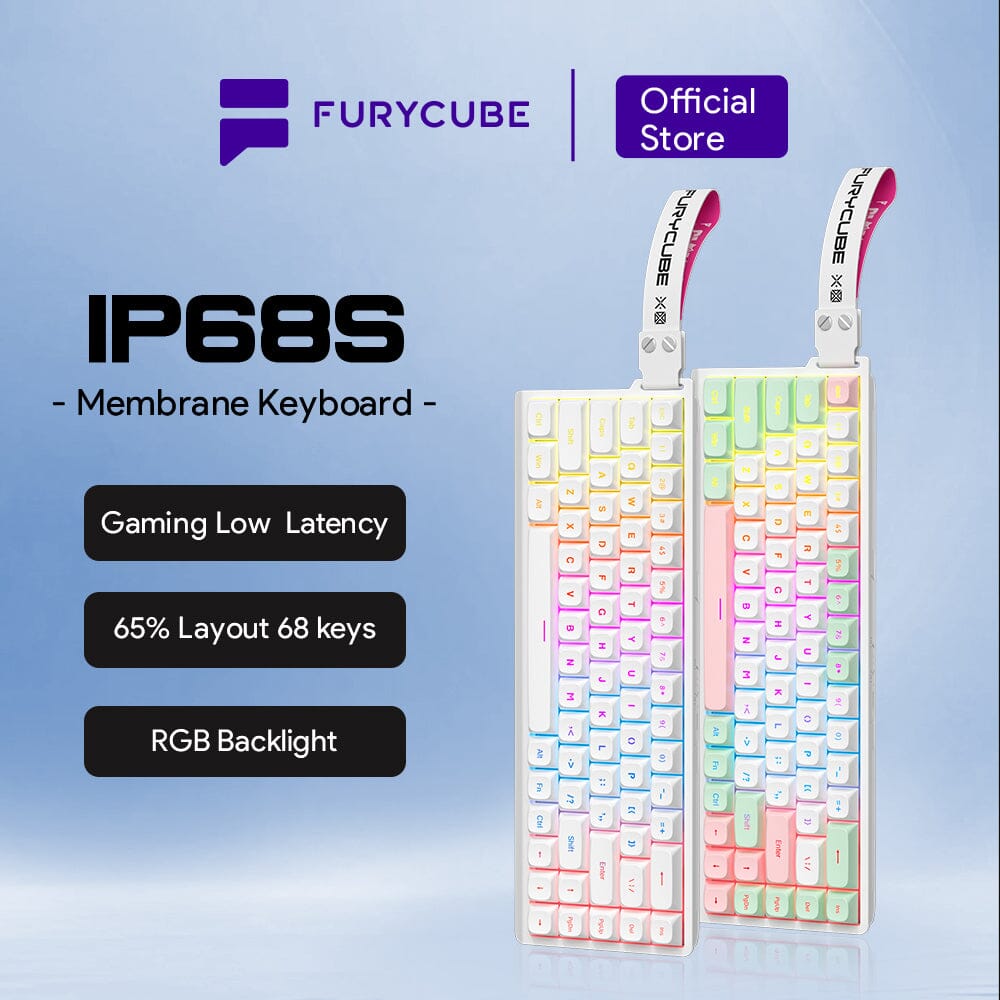 FURYCUBE IP68S PRO 68-Key Tri-Mode Wireless Membrane Keyboard Keyboards FURYCUBE