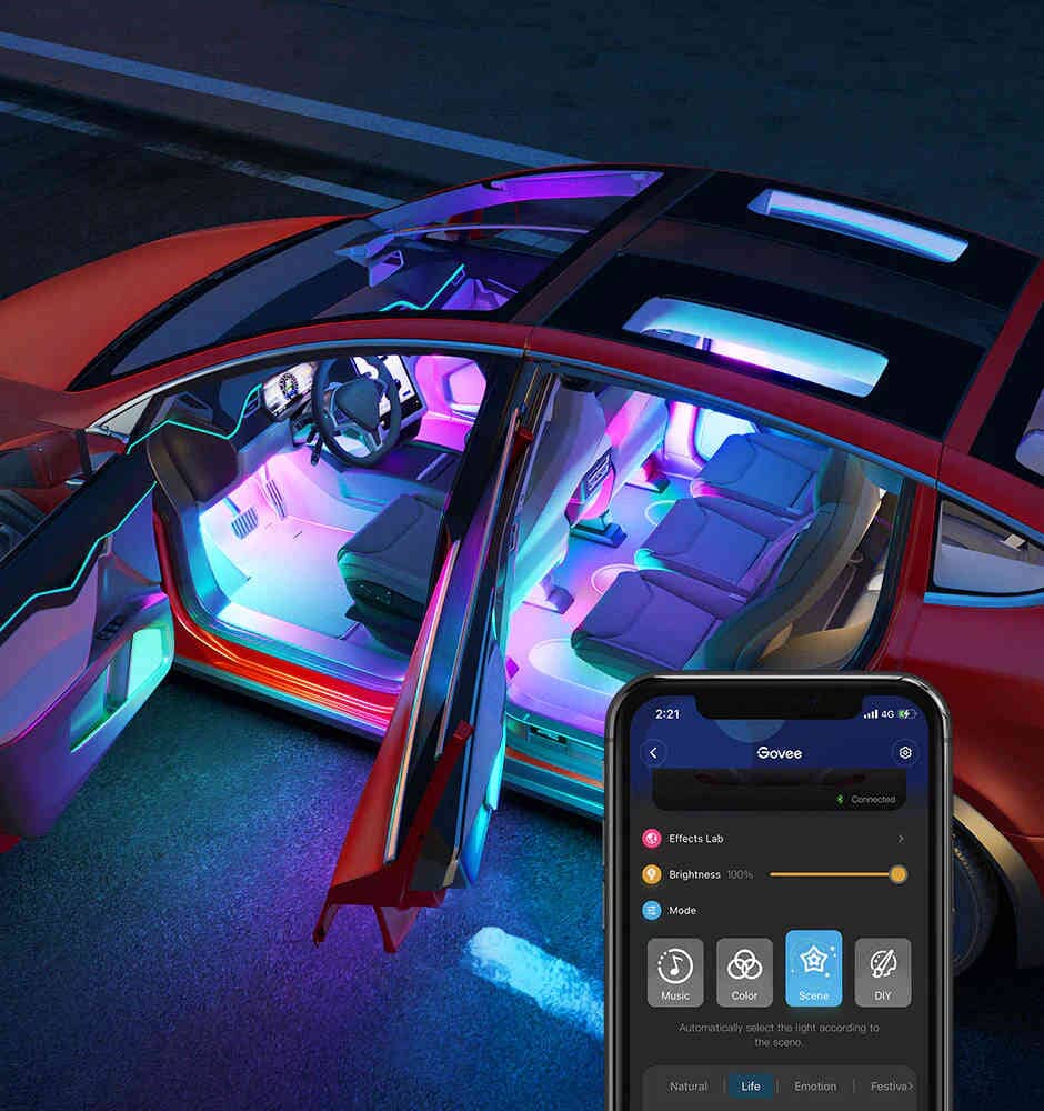 Govee RGBIC Interior Car Lights 10 x 30 cm - H7090 Lighting Govee