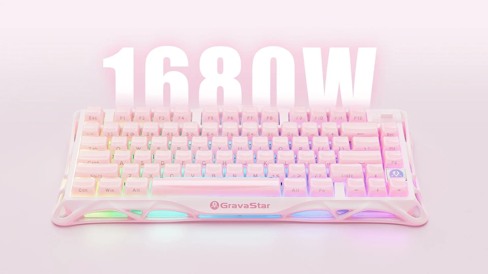 GravaStar Mercury K1 75% Wireless Mechanical Gaming Keyboard_Special Edition-Sakura Pink