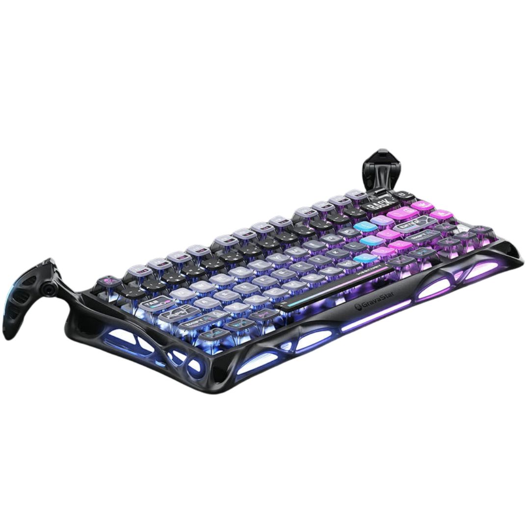 لوحة مفاتيح الألعاب الميكانيكية اللاسلكية GravaStar Mercury K1 Pro 75% - أسود جلاكسي