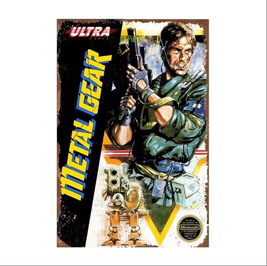 Metal Gear Aluminum Wall Sign Home Game Console Accessories Retro Games
