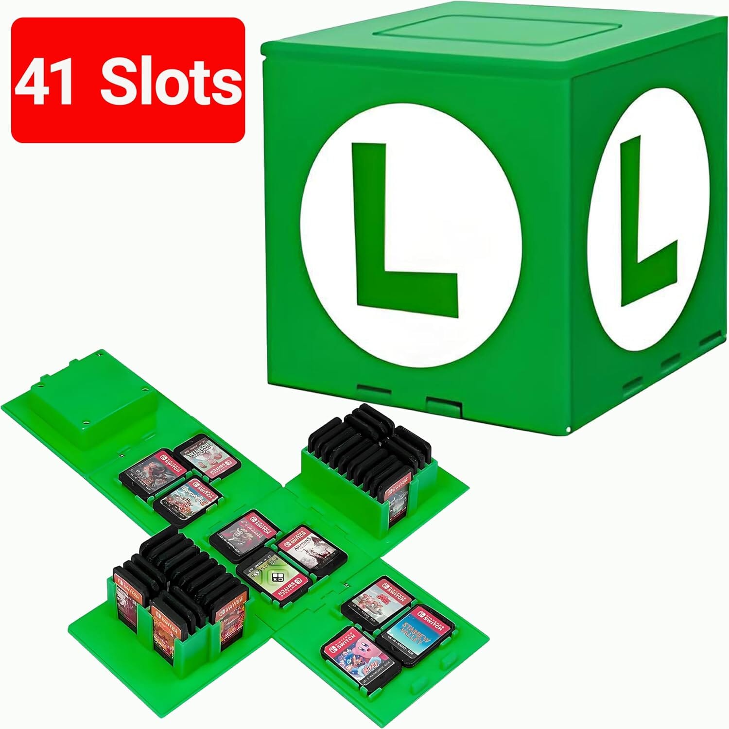 Nintendo Cartridge Holder - Luigi (41 slots) Video Game Console Accessories Nintendo