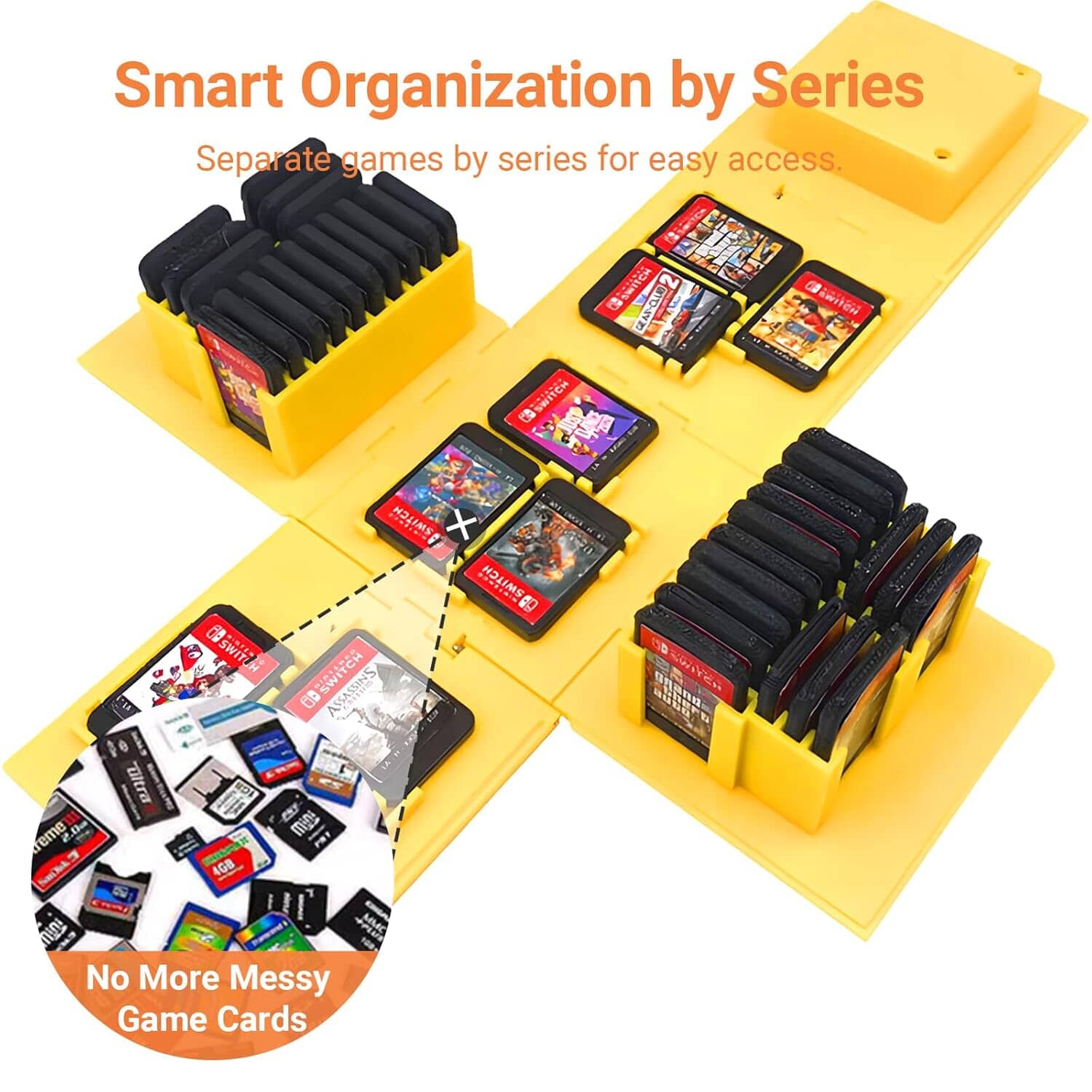 Nintendo Cartridge Holder - Yellow Question Block (16 slots) Video Game Console Accessories Nintendo