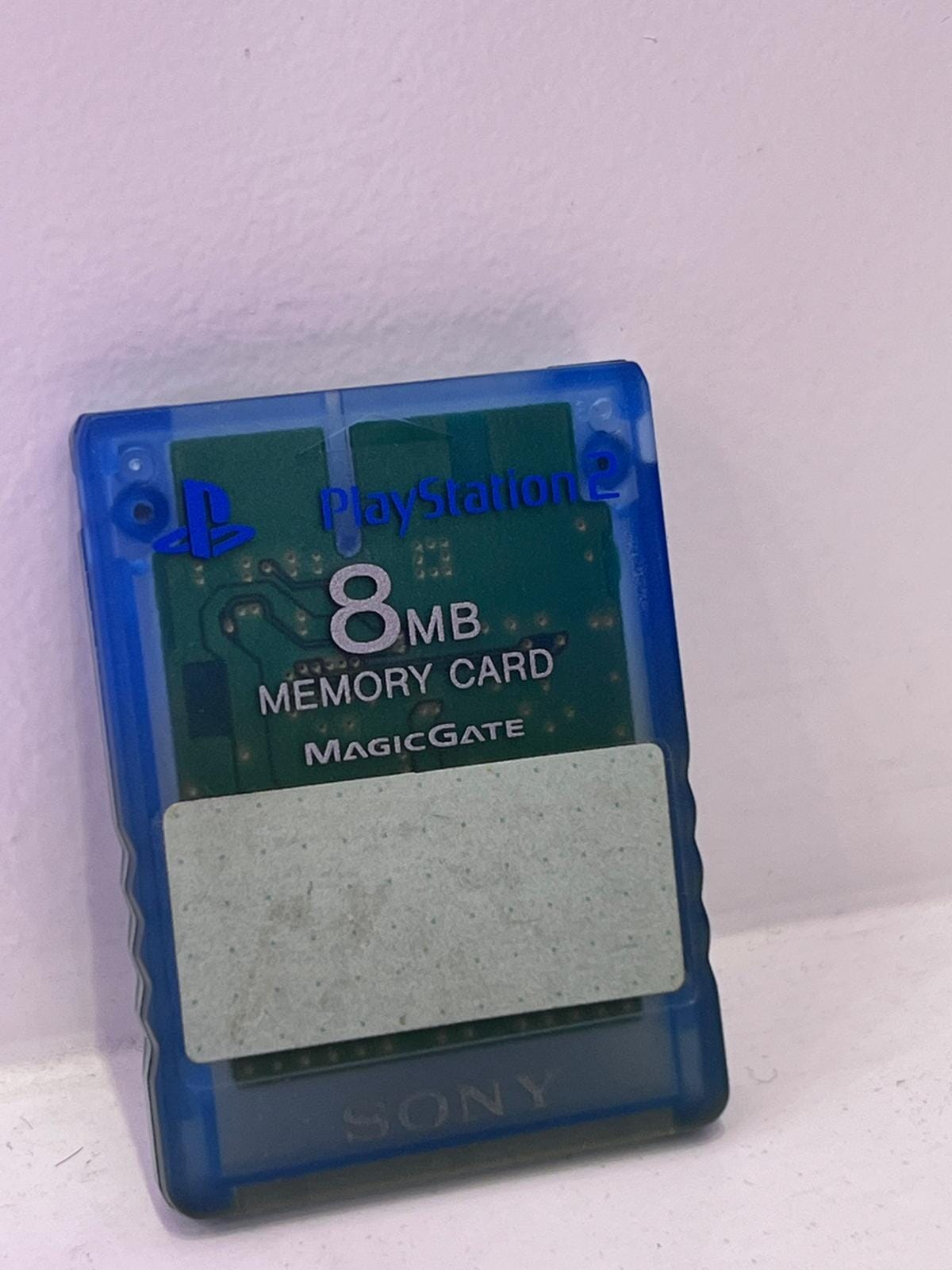 Original Sony PlayStation 2 Memory Card (8 MB) - Clear Blue - Used Video Game Console Accessories Sony