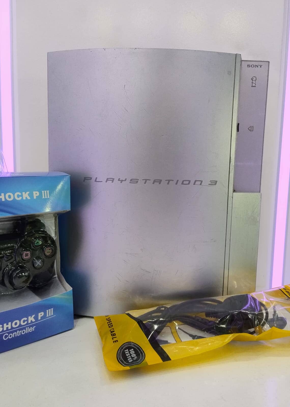 PlayStation 3 Phat Console 500GB with PS1,PS2 & PS3 Games - Silver - Used Video Game Consoles Sony