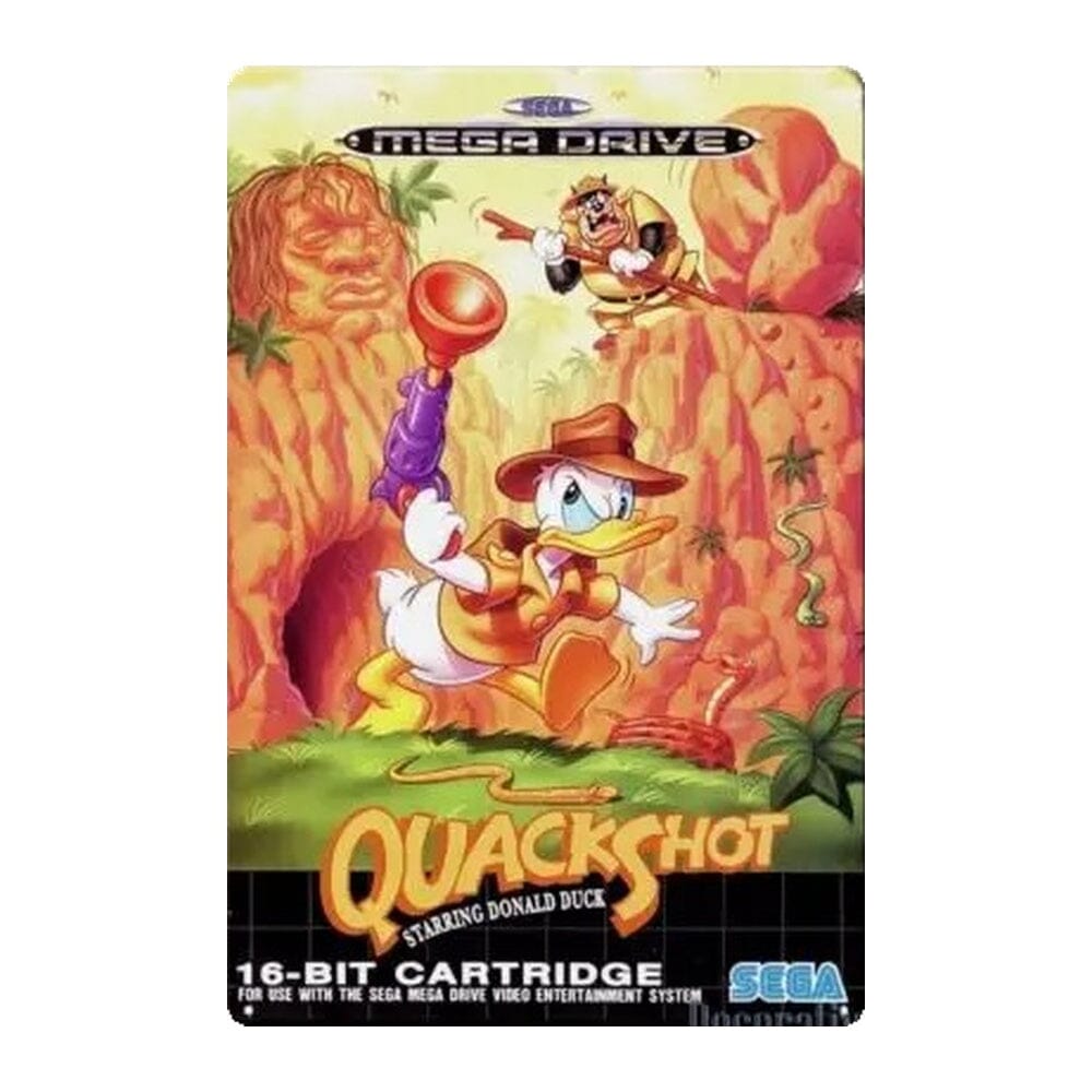 QuackShot Mega Drive Video Game Metal Poster (14X20 CM) Posters Retro Games