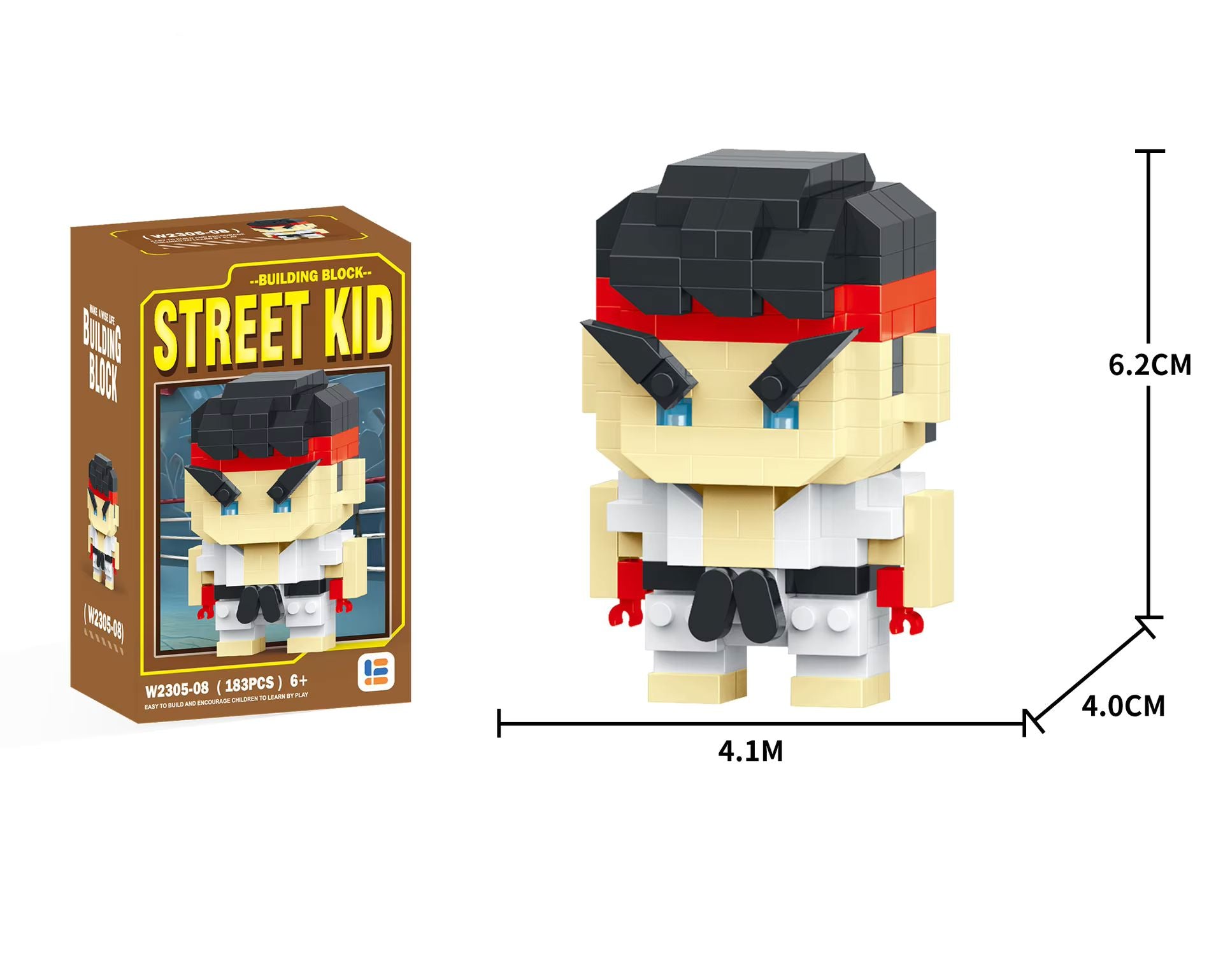 Ryu Street Fighter Building Block Figure - With Box Action Figure Retro Games