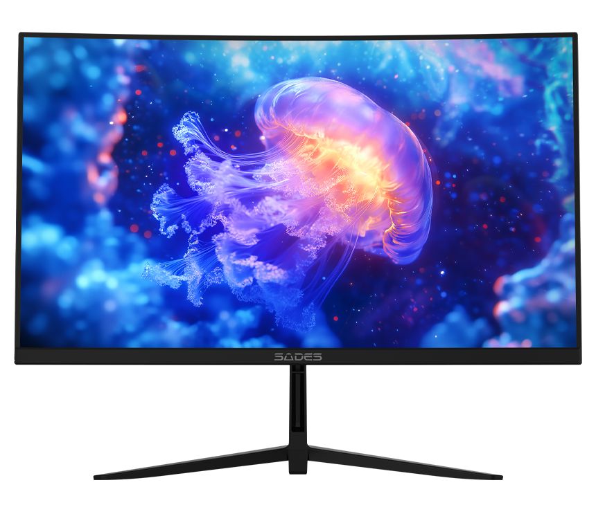 Sades NC-Pelagia SC-CJ04F24B, 24" FHD 1920x1080, 200Hz, 0.5ms, HDMI 2.1, VA, Curved Gaming Monitor - Black