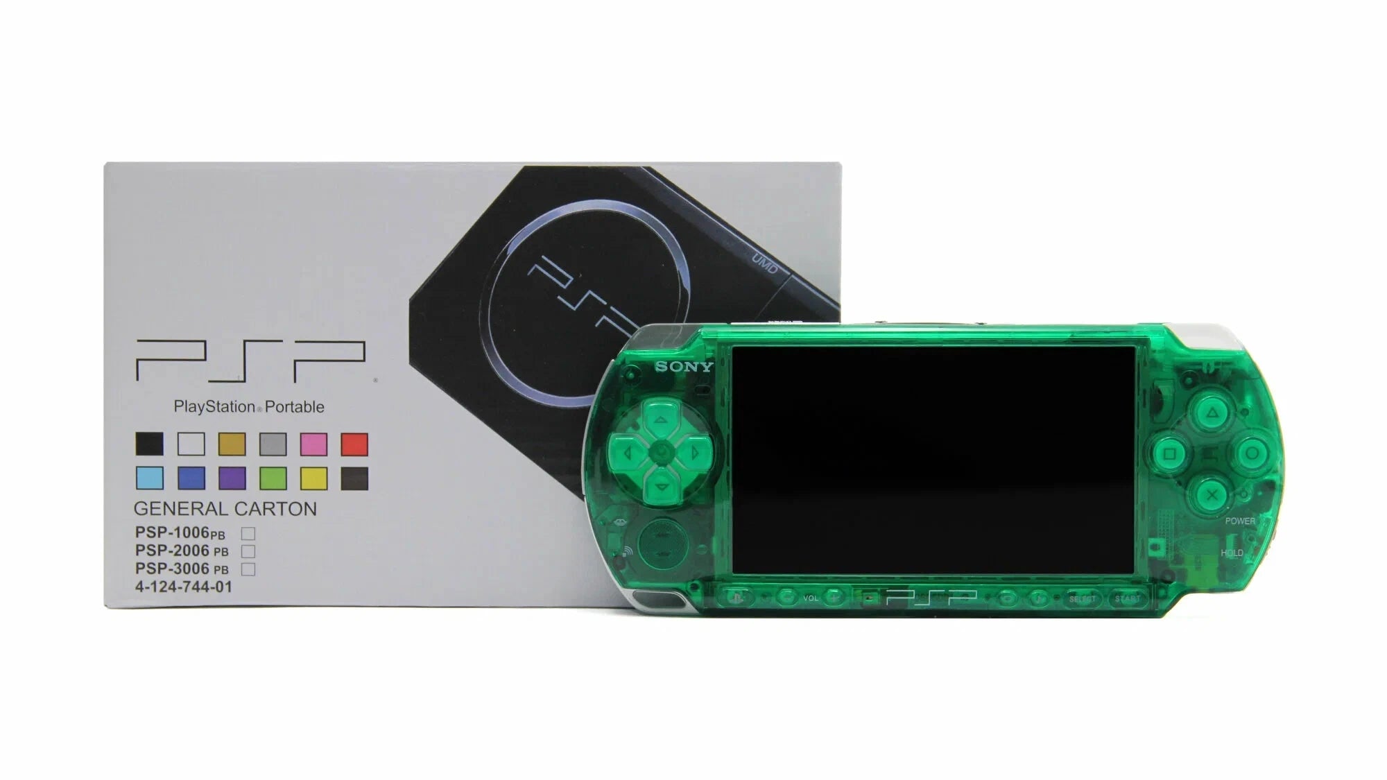 Sony PSP 3000 - Transparent Green (Refurbished) + 2100 Games Video Game Console Accessories Sony