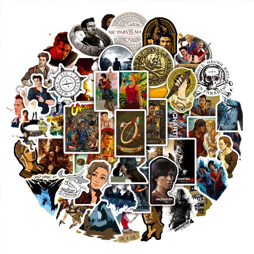 Uncharted Stickers (50pcs) Decorative Stickers Retro Games