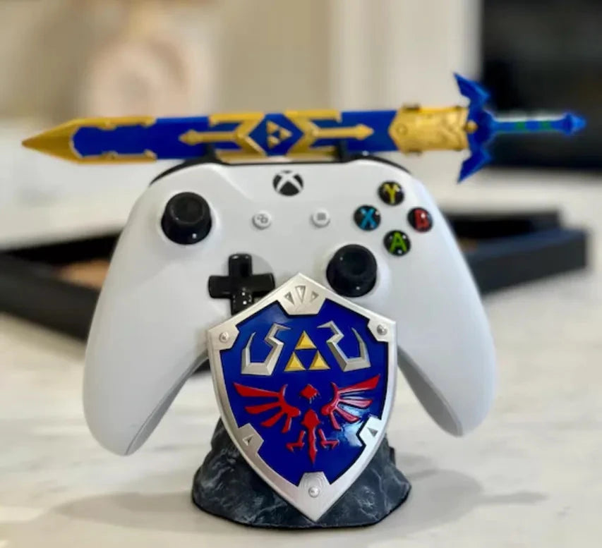 Zelda Controller Stand - Master sword and Hylian shield Game Controller Accessories Nintendo