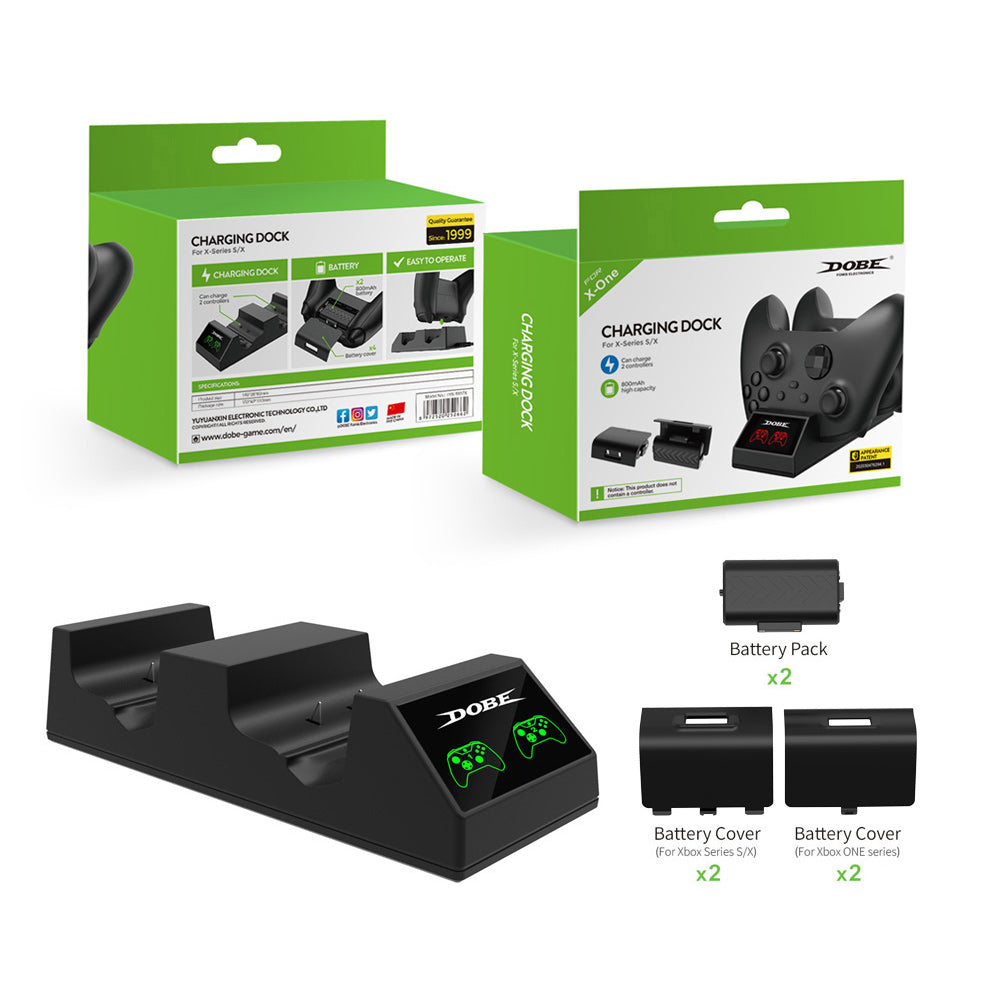 DOBE Controller Dual Charging Dock for XBOX Series S/X Controller Video Game Console & Controller Batteries Dobe