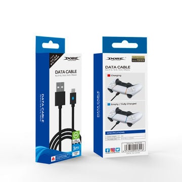 Dobe PlayStation 5 Charging Cable 3m - Black Video Game Console Accessories Dobe