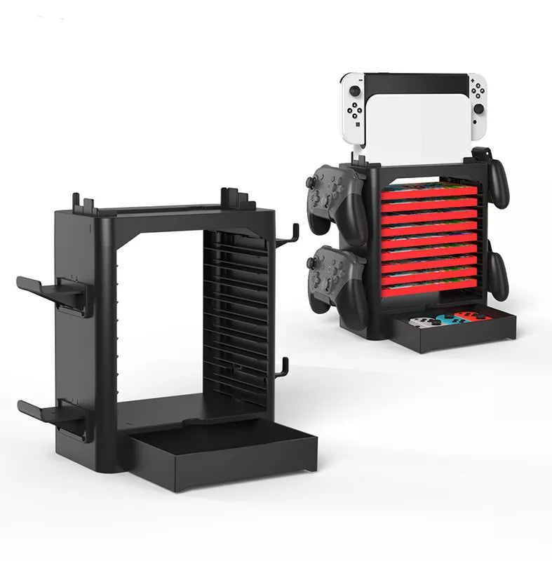JYS MULTIFUNCTIONAL GAME STORAGE TOWER FOR NINTENDO SWITCH - Black Video Game Console Accessories JYS