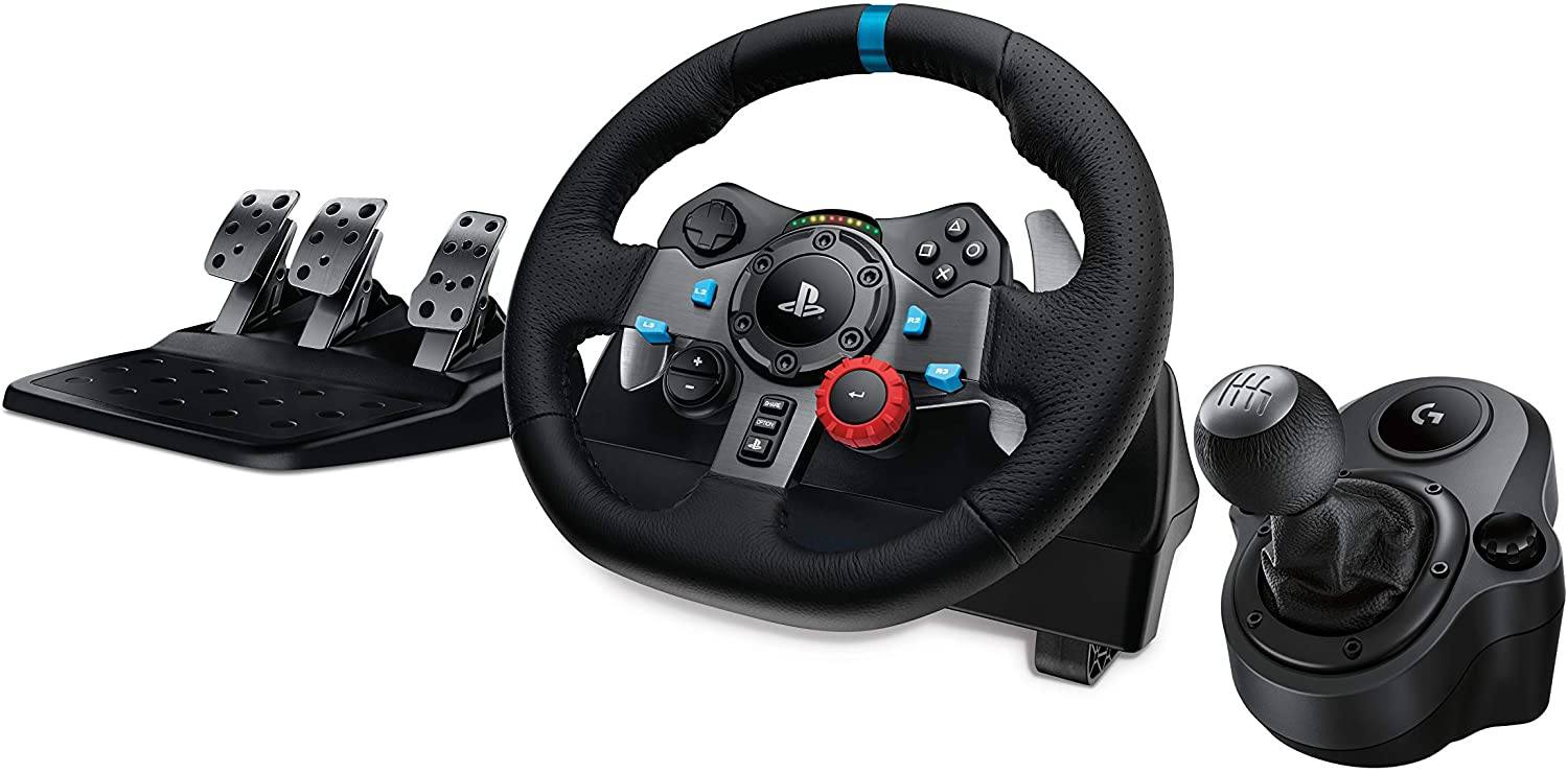 Logitech G29 Driving Force Race Wheel + Logitech G Driving Force Shifter Bundle for PlayStation 4