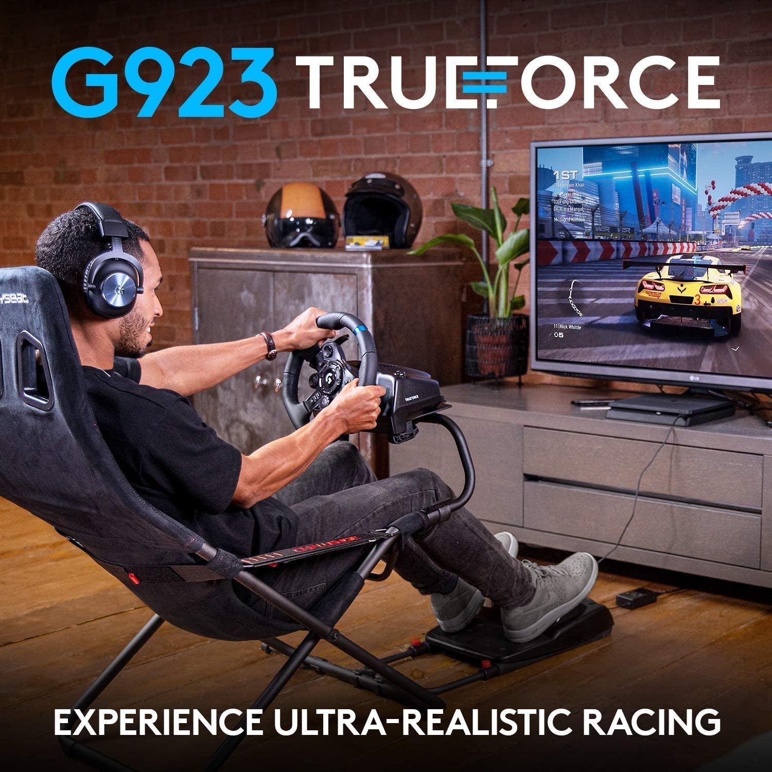 Logitech G923 Driving Force Racing Wheel + Shifter For PlayStation 4/5 & PC Game Racing Wheels Logitech