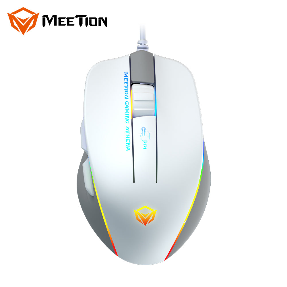 Meetion GM230 RGB Gaming Mouse 12800 DPI-White Mice & Trackballs Meetion
