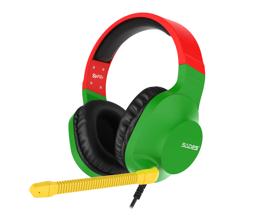 SADES Spirits Gaming Headset - Rasta Headphones & Headsets SADES