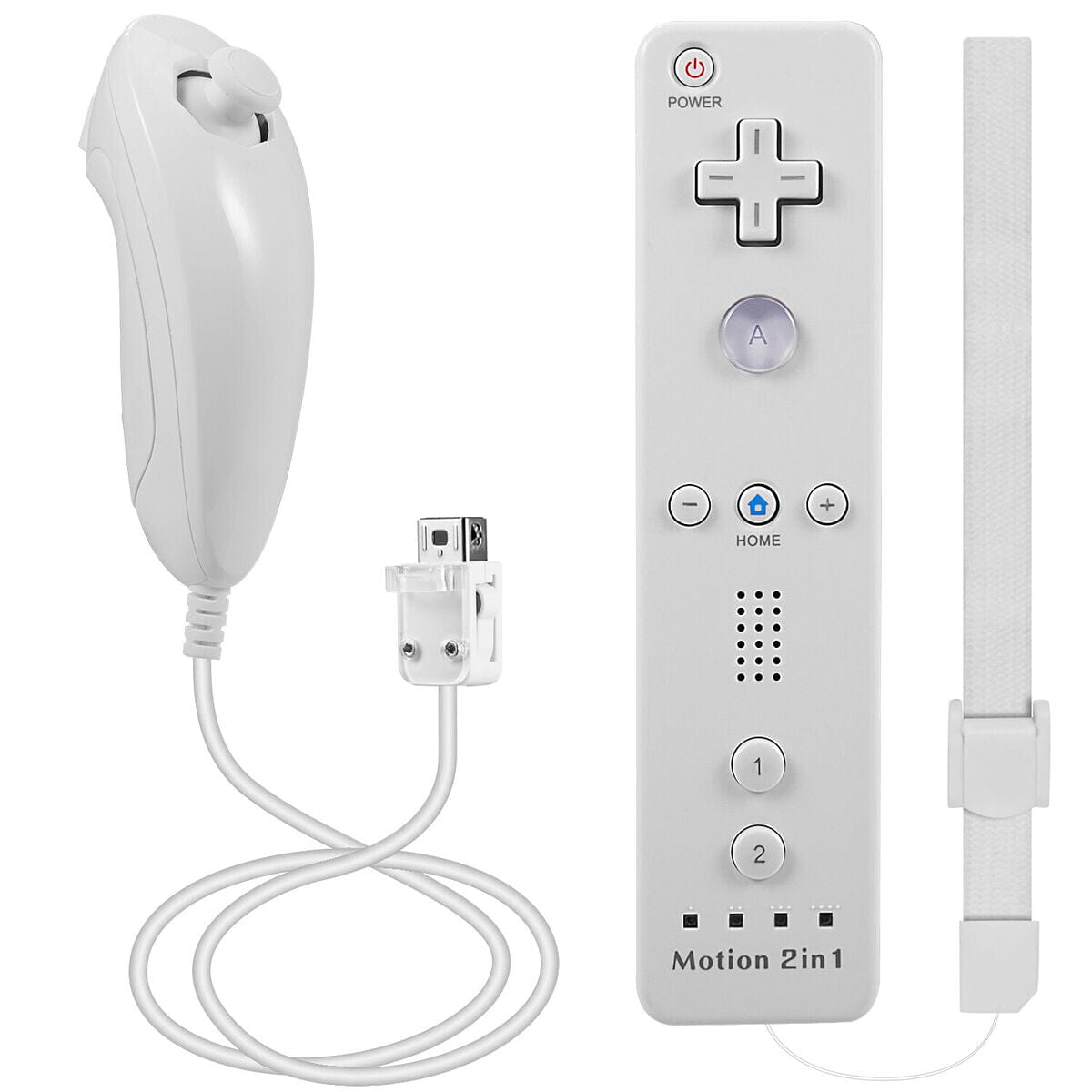 2 in 1 Motion Plus Remote and Nunchuck Controllers Video Game Console Accessories Retro Games 