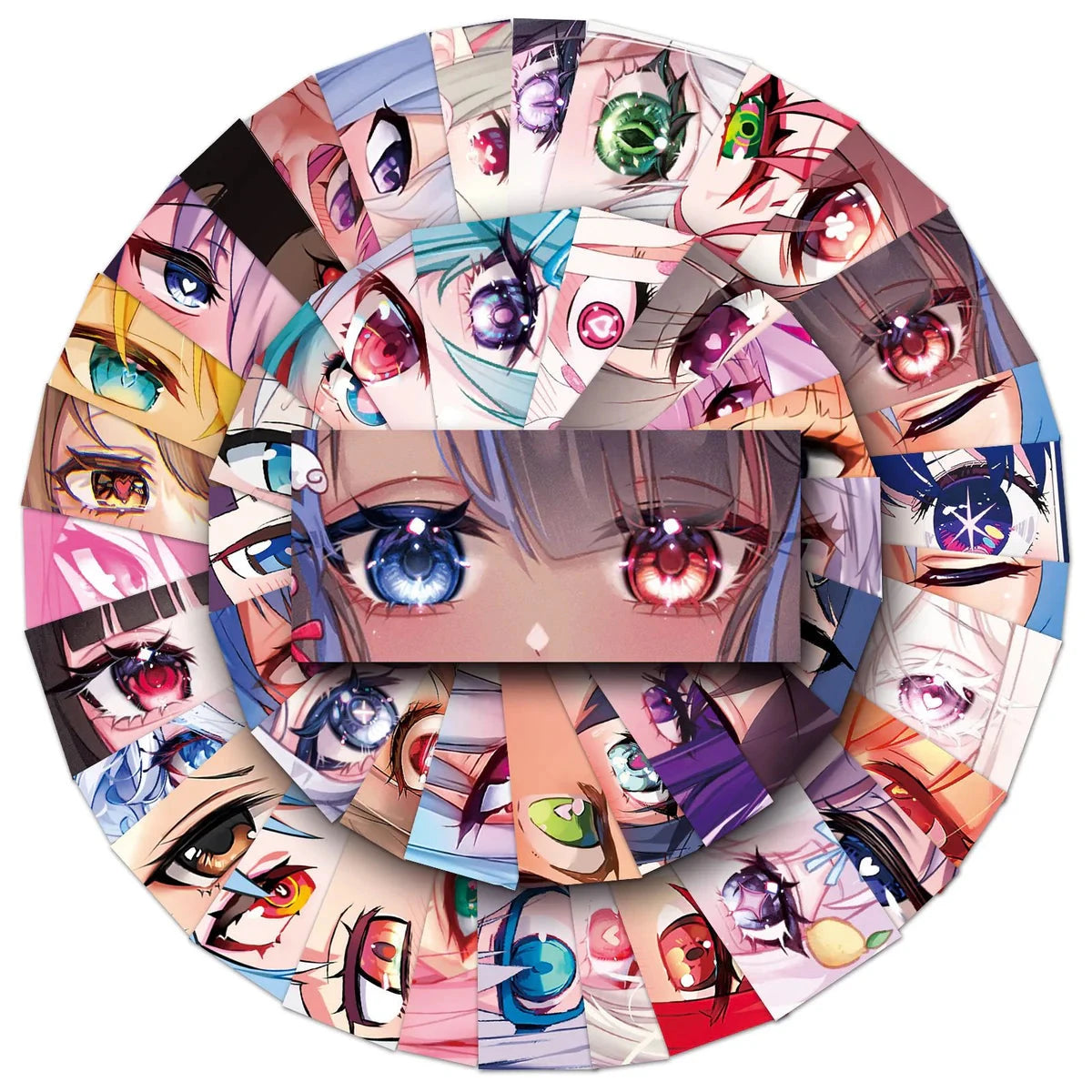 Anime Character Eyes Stickers (50pcs) Decorative Stickers Retro Games 