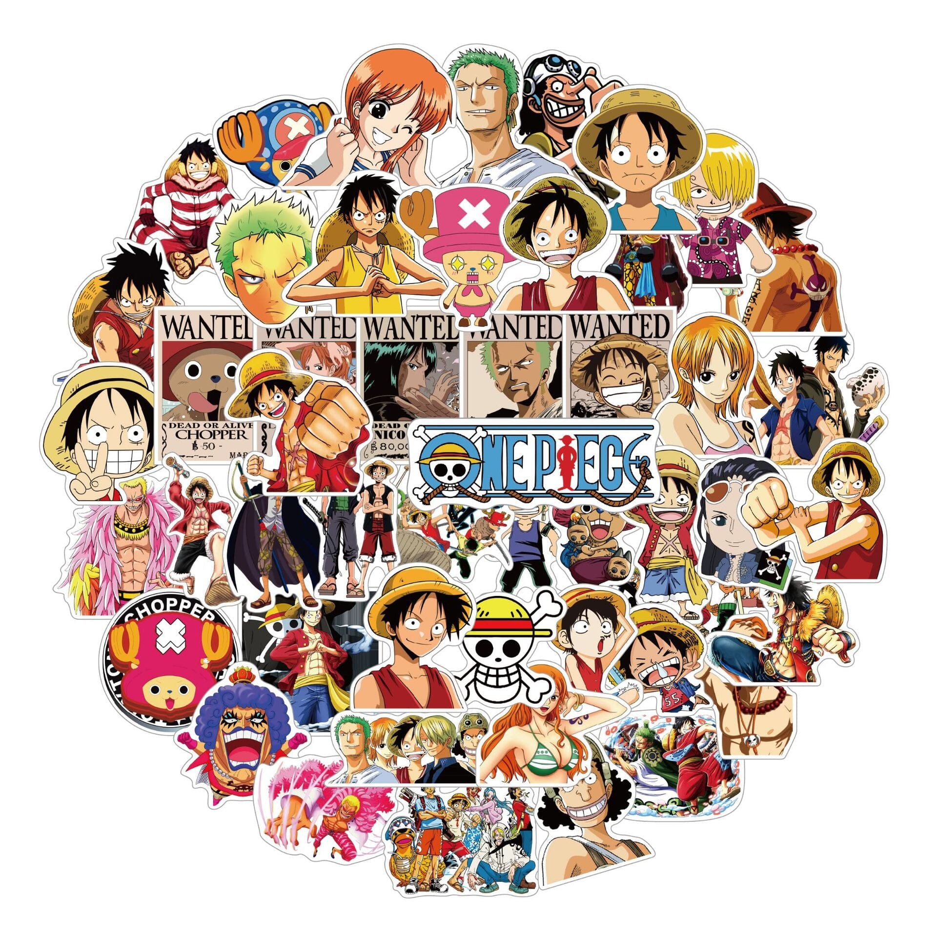 Classic One Piece Stickers 50 Pieces (1 Pack) Decorative Stickers Retro Games 