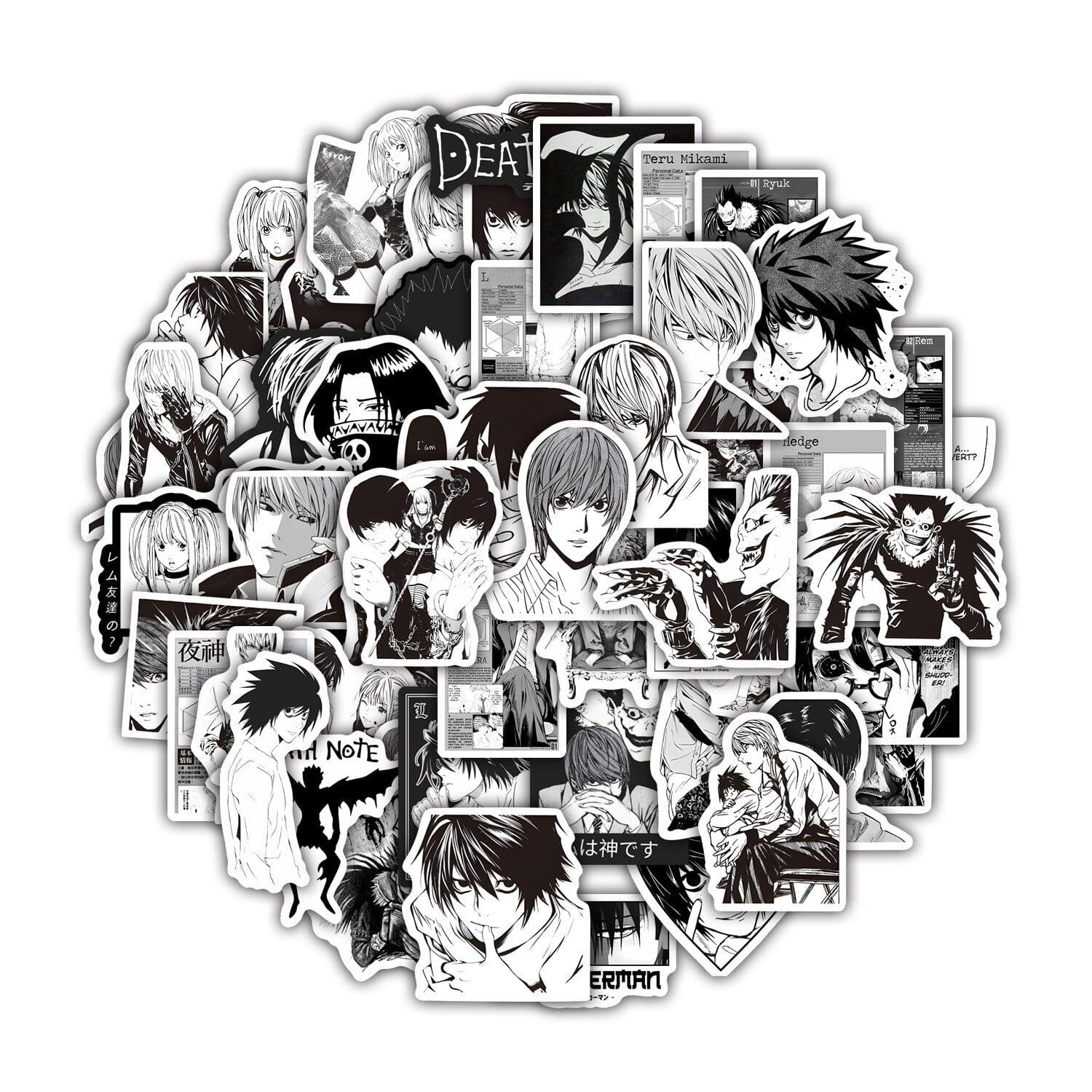 Death Note Stickers #2 (50pcs) Decorative Stickers Retro Games 