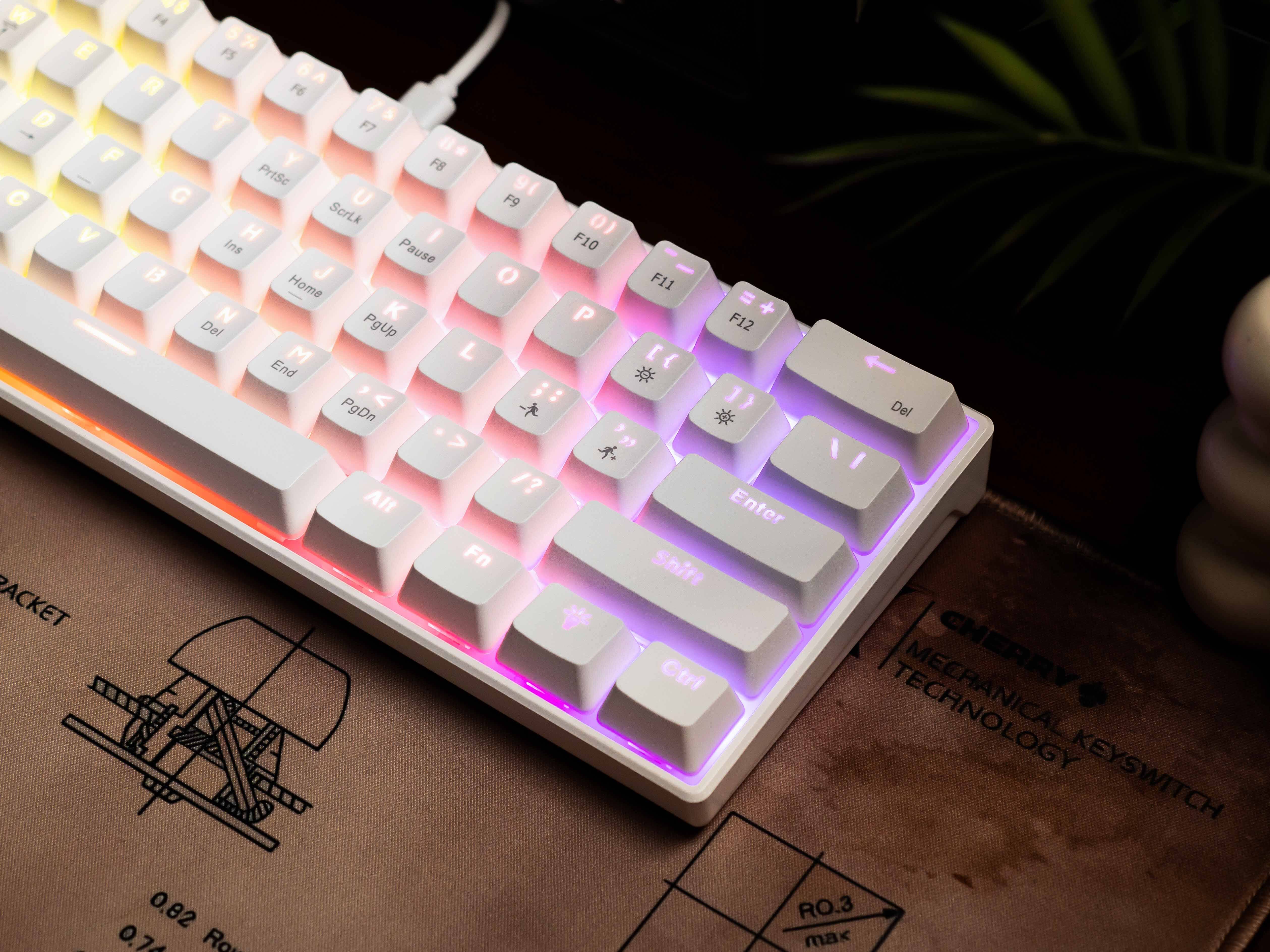 FURYCUBE A61K 60% Mini Wired Mechanical Keyboard - Blue Switches - English & Arabic Layout Keyboards FURYCUBE 
