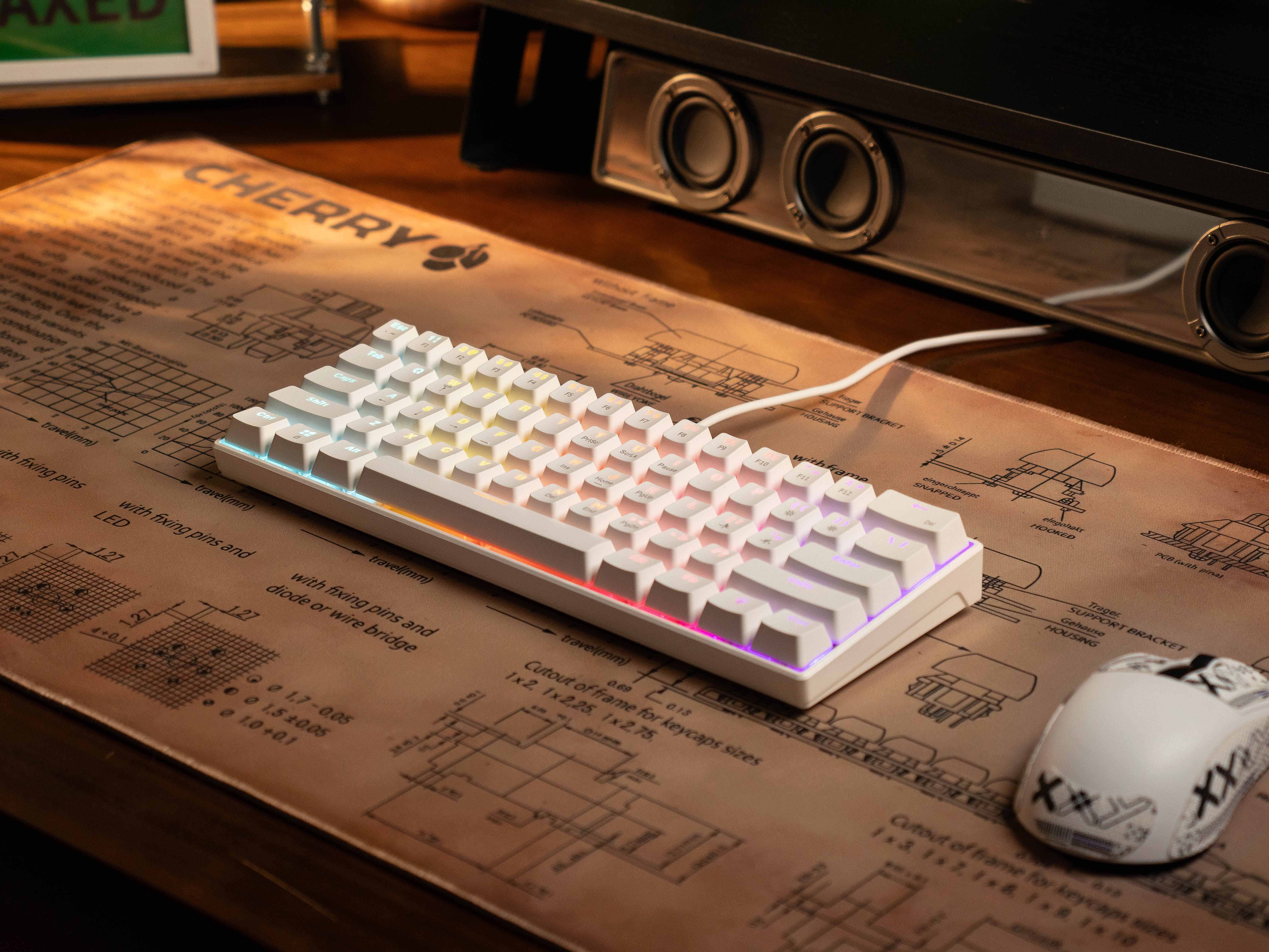 FURYCUBE A61K 60% Mini Wired Mechanical Keyboard - Blue Switches - English & Arabic Layout Keyboards FURYCUBE 