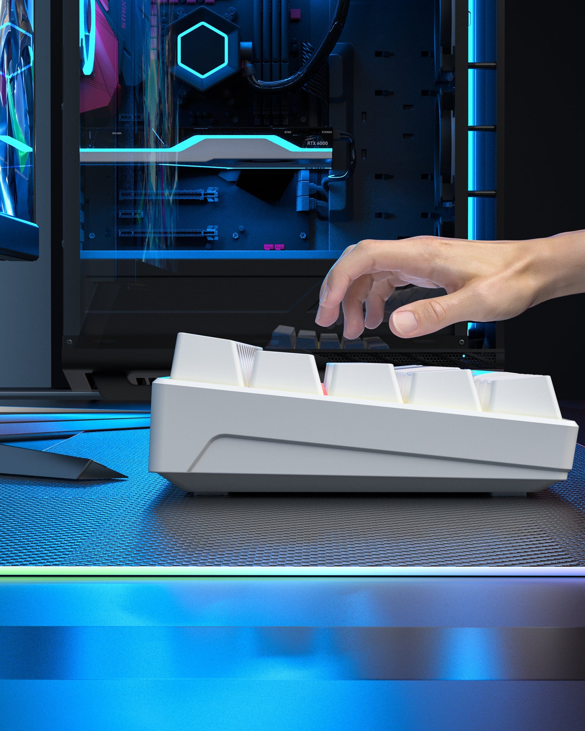 FURYCUBE A61K 60% Mini Wired Mechanical Keyboard - Blue Switches - English & Arabic Layout Keyboards FURYCUBE 