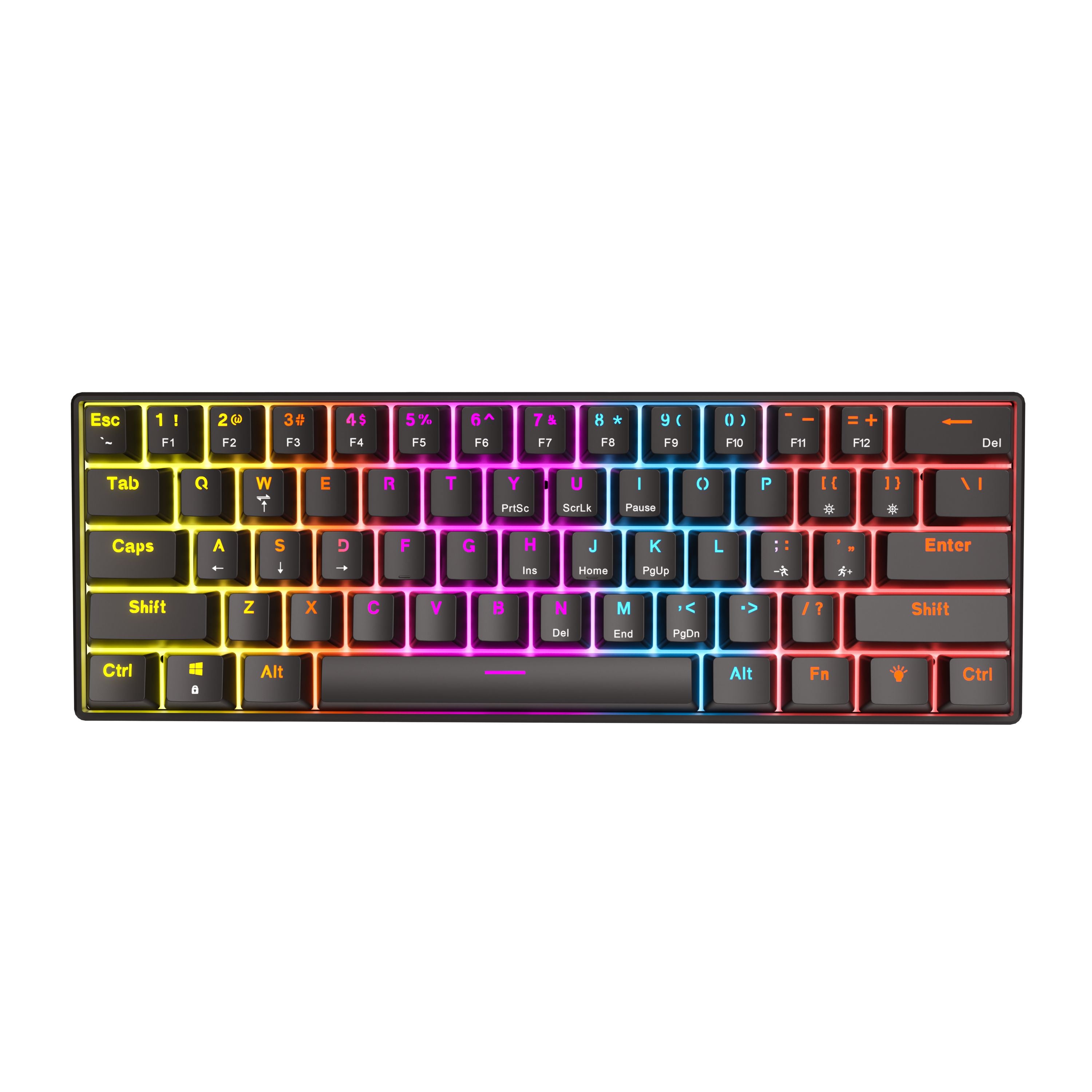 FURYCUBE A61K 60% Mini Wired Mechanical Keyboard - Blue Switches - English & Arabic Layout Keyboards FURYCUBE Black 