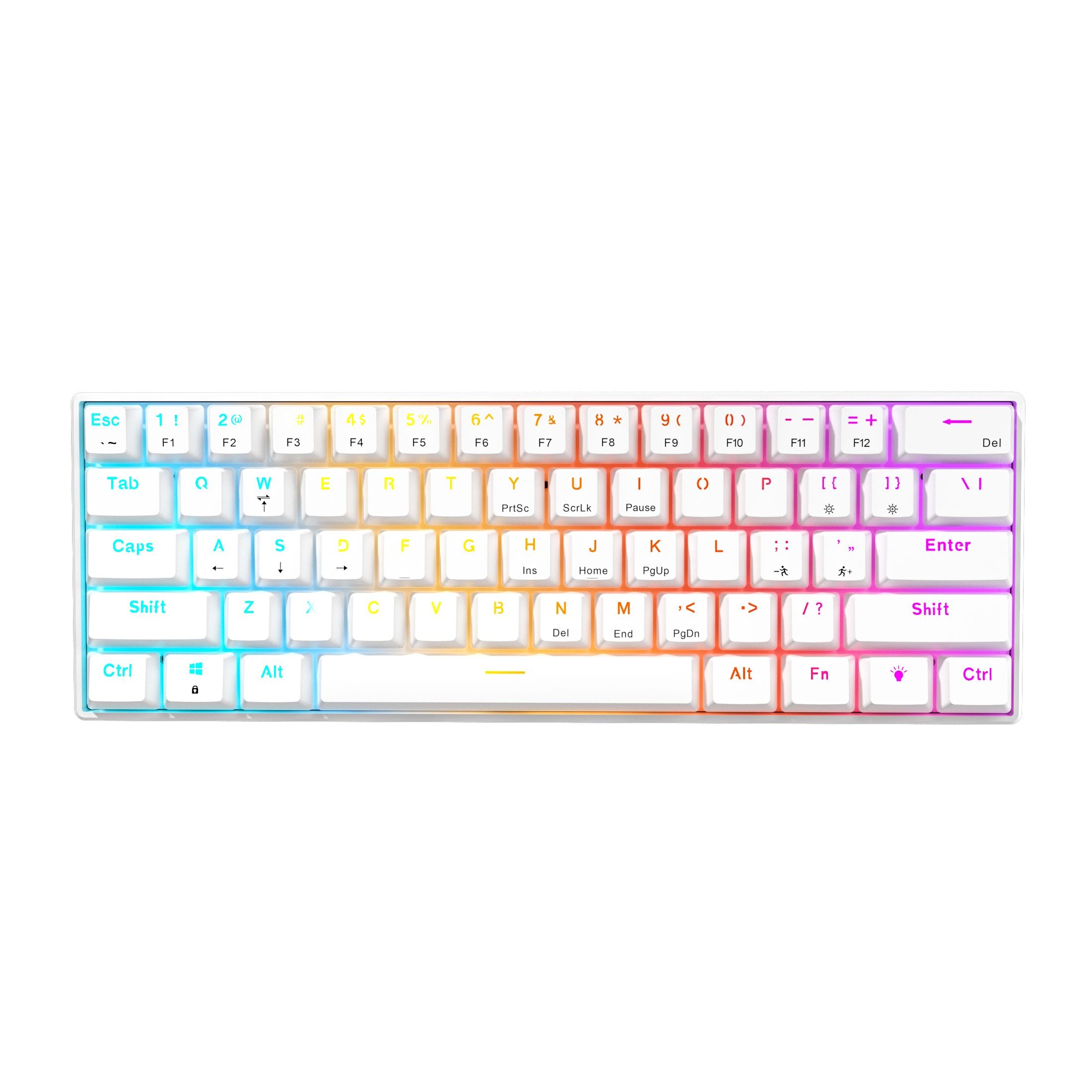 FURYCUBE A61K 60% Mini Wired Mechanical Keyboard - Blue Switches - English & Arabic Layout Keyboards FURYCUBE White 