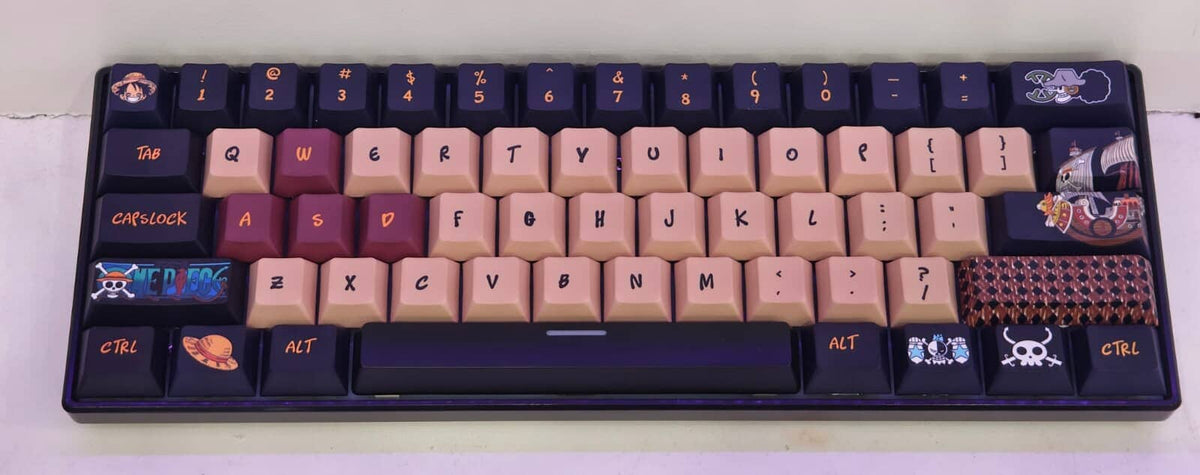 FURYCUBE A61K + One Piece Keycap Set Bundle Keyboards Retro Games 