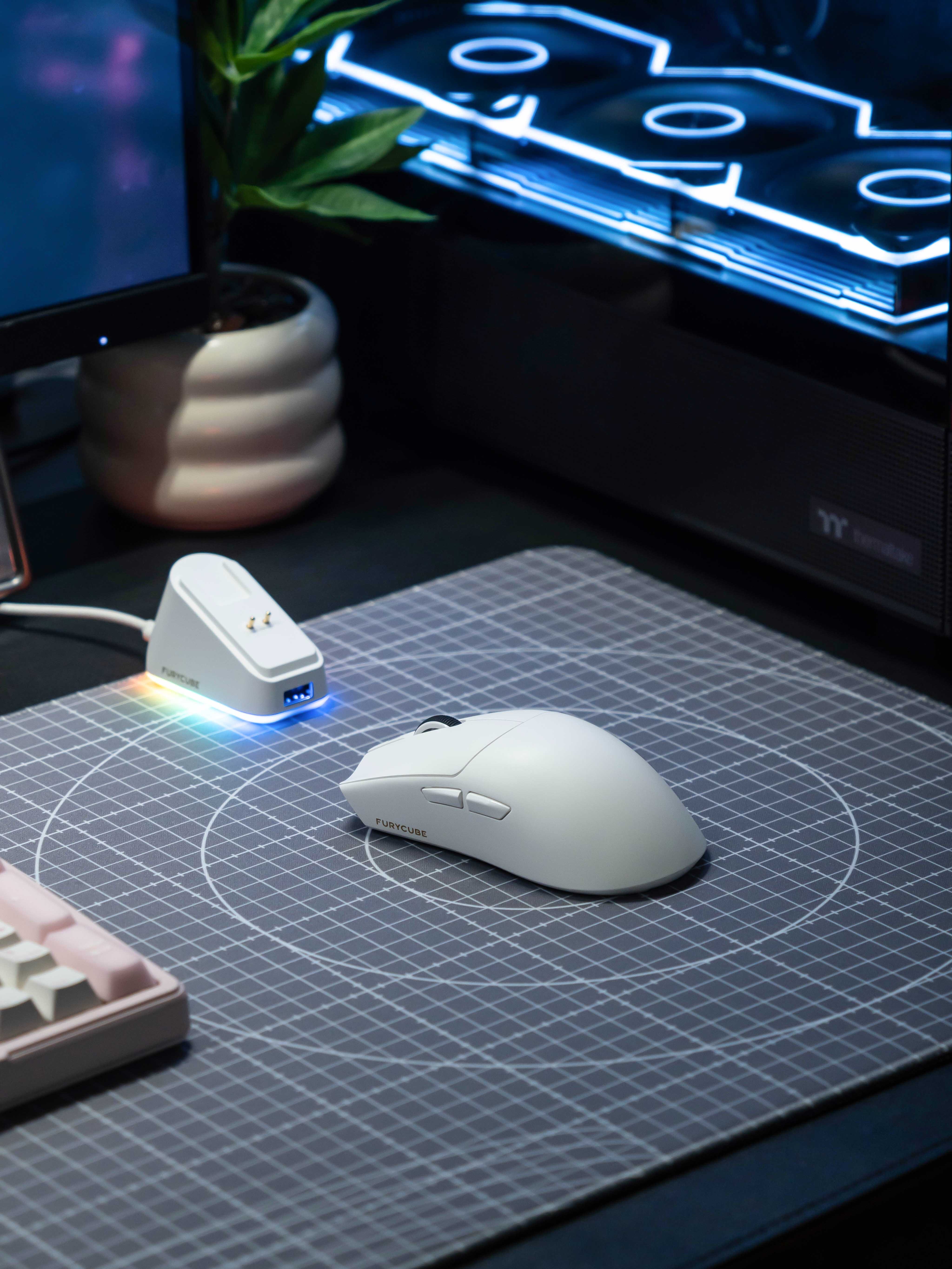 FURYCUBE G16 Pro Tri-Mode Wireless Gaming Mouse - White Mice FURYCUBE 