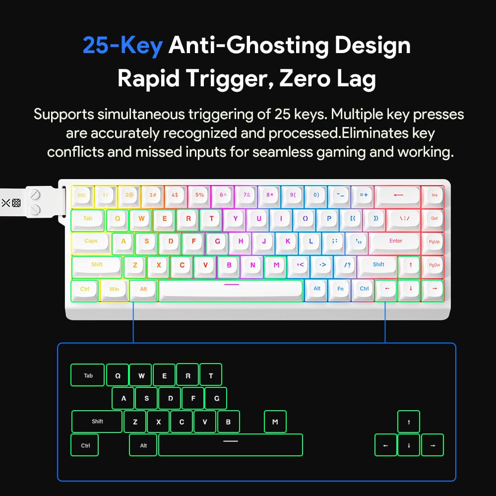 FURYCUBE IP68S PRO 68-Key Tri-Mode Wireless Membrane Keyboard Keyboards FURYCUBE 