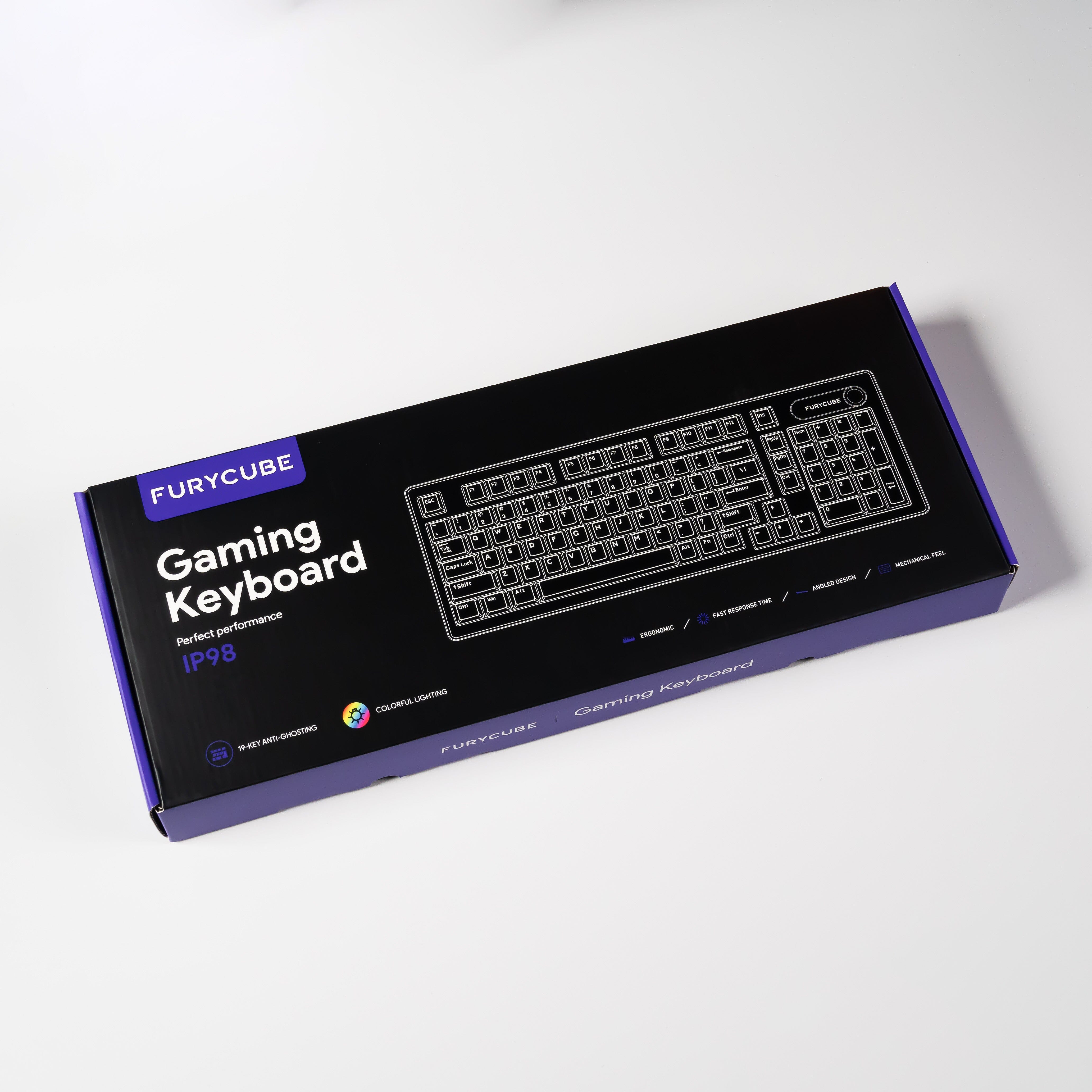 FURYCUBE IP98 PRO 98-Key Wired Membrane Keyboard - RGB Backlight Keyboards FURYCUBE 