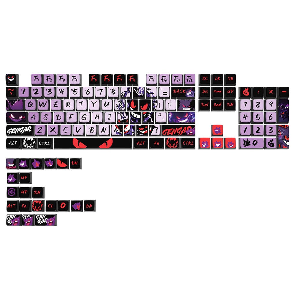 Gengar Backlit PBT Keycap Set (Pokemon, 125-Key SA Profile) Keycaps Retro Games 