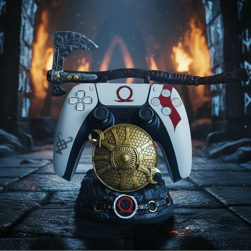 God of War "Guardian Shield with Leviathan Axe" Controller Stand Game Controller Accessories Sony 