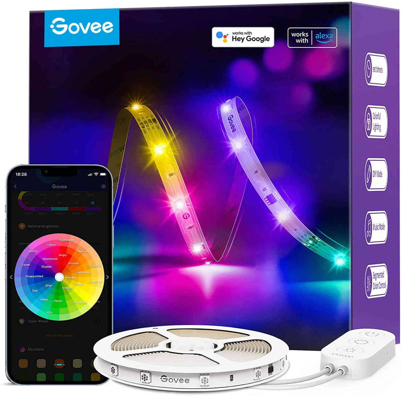 Govee RGBIC Basic Wi-Fi + Bluetooth LED Strip Lights (5 Meter) - H618A Lighting Govee 