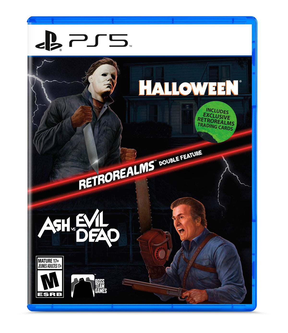 Halloween and Ash vs Evil Dead RetroRealms Double Feature PS5 case cover