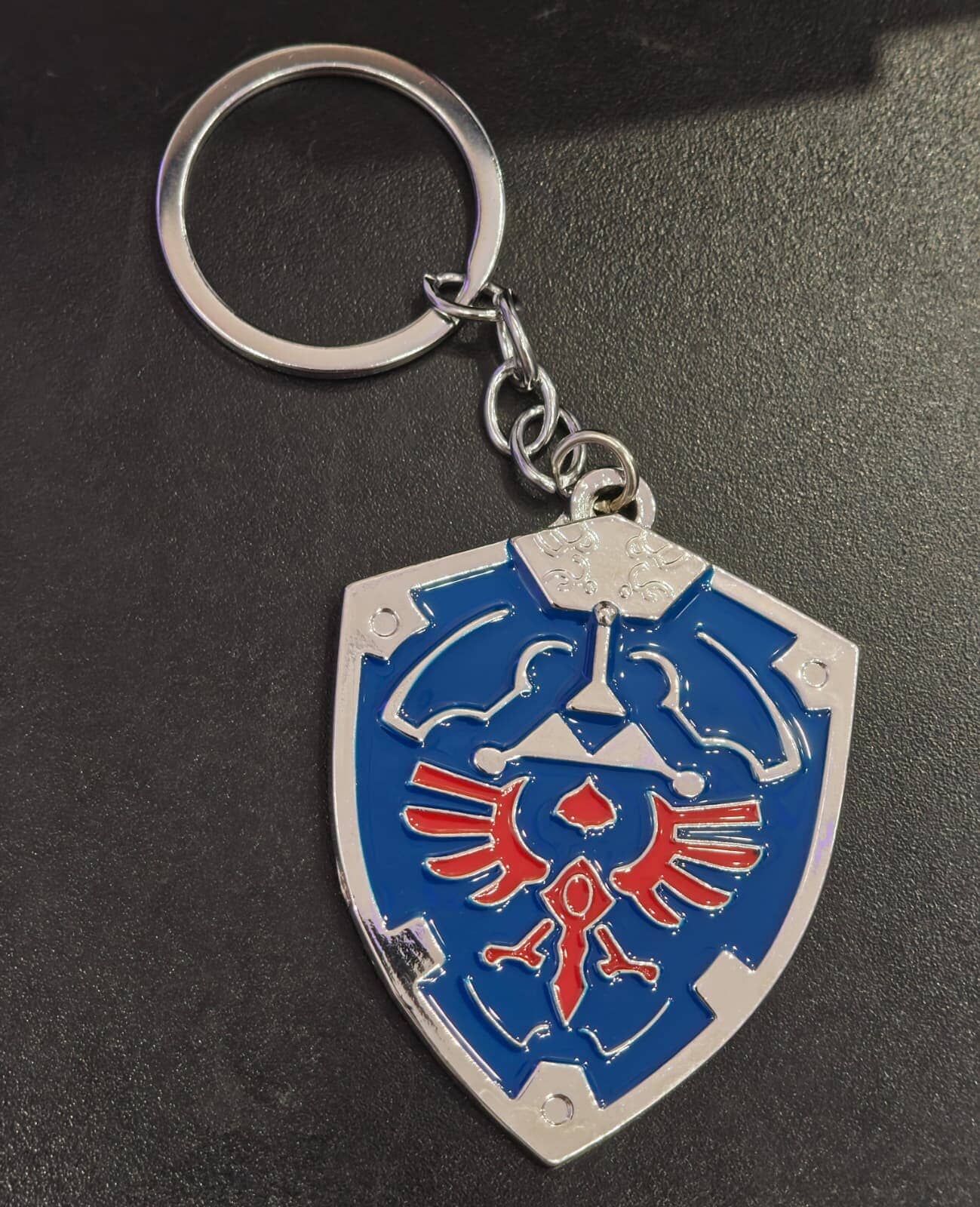 Legend of Zelda Hylian Shield Enamel Keychain (Blue/Red) Keychains Retro Games 