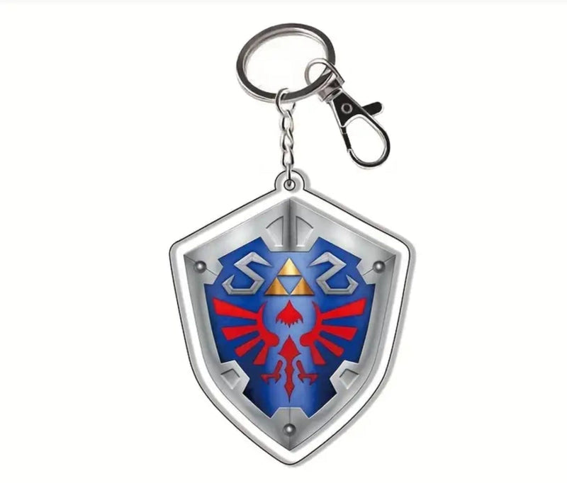 Legend of Zelda Hylian Shield Keychain Keychains Retro Games 