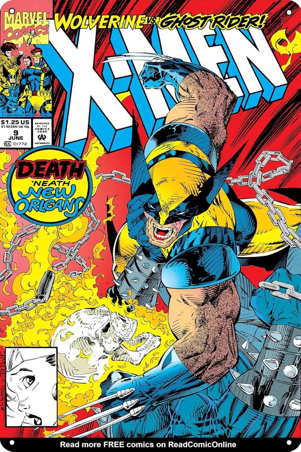 X-Men Wolverine & Ghost Rider Marvel Comic Metal Poster (14X20 CM)