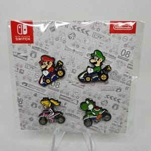 Mario Kart 8 Deluxe Pin Badge Set - Mario, Luigi, Peach, Yoshi